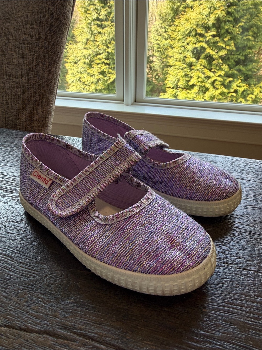 Purple glitter Cienta sneakers